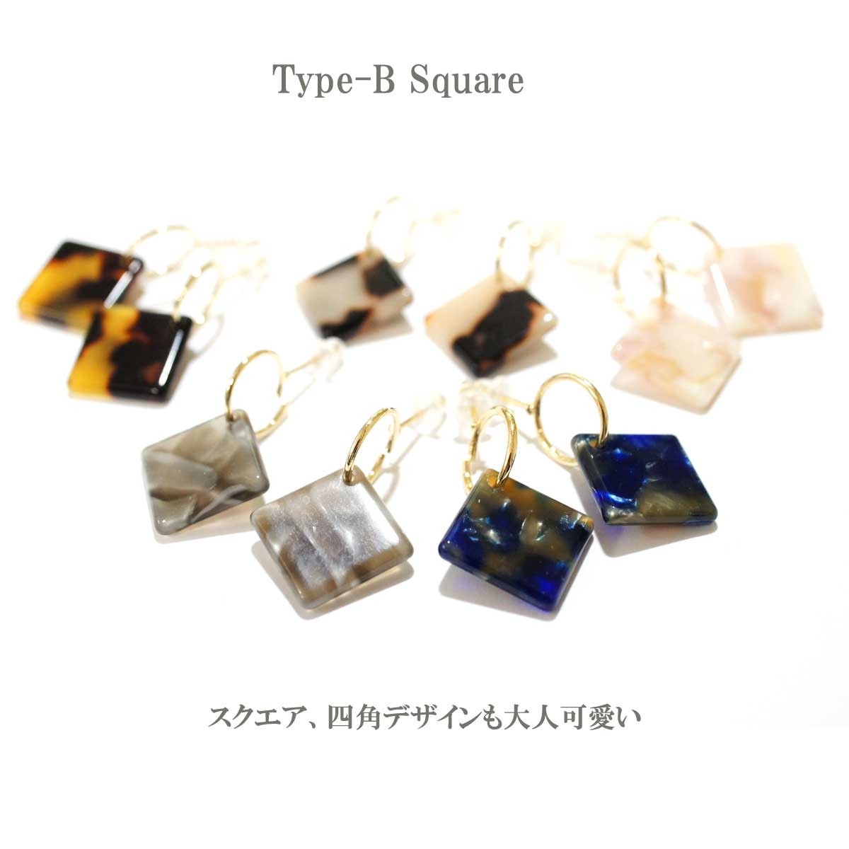 レビューを書いて送料無料 トレンドアイテム！べっ甲柄ピアス ピアス