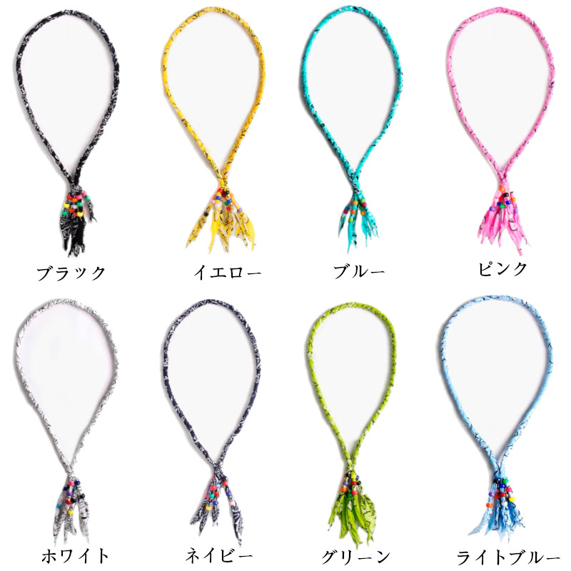 メンズネックレスレディースネックレスバンダナ柄ロング メンズネックレスレディースネックレスバンダナ柄ロング