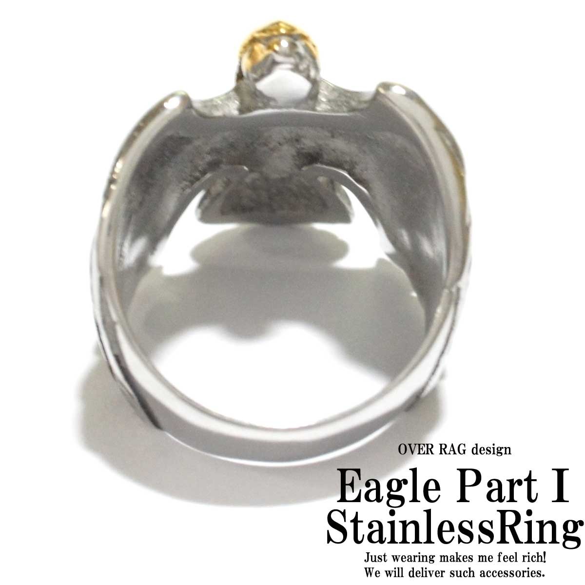 指輪 メンズ リング イーグルパートIステンレスリング イーグルリング フェザーリング ステンレスリング アメカジアクセサリー イーグル フェザー  :or1804-095:かわいいアクセサリー販売OVER RAG 通販 