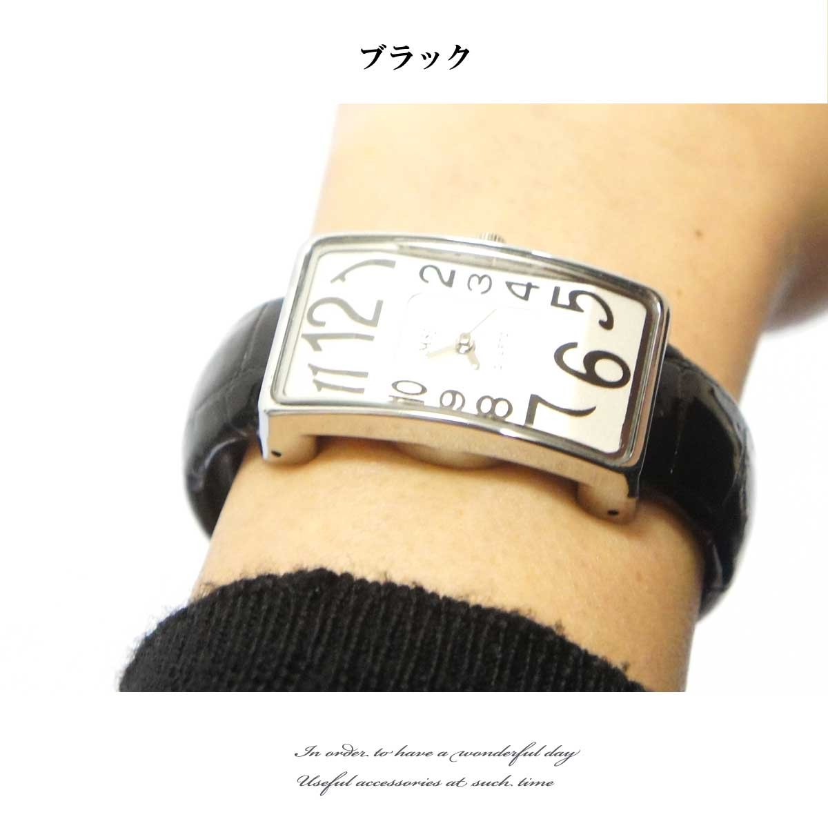 腕時計 レディース おしゃれ 安い 簡単装着ブレスウォッチ スクエア