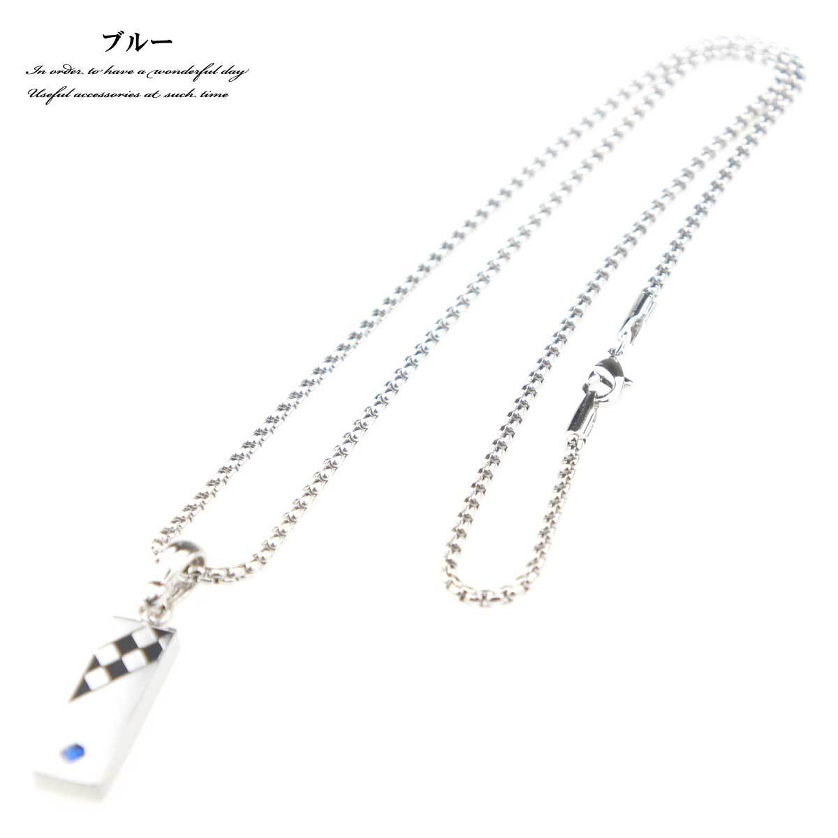 メンズ ネックレス チェッカー3カラープレートネックレス メンズ