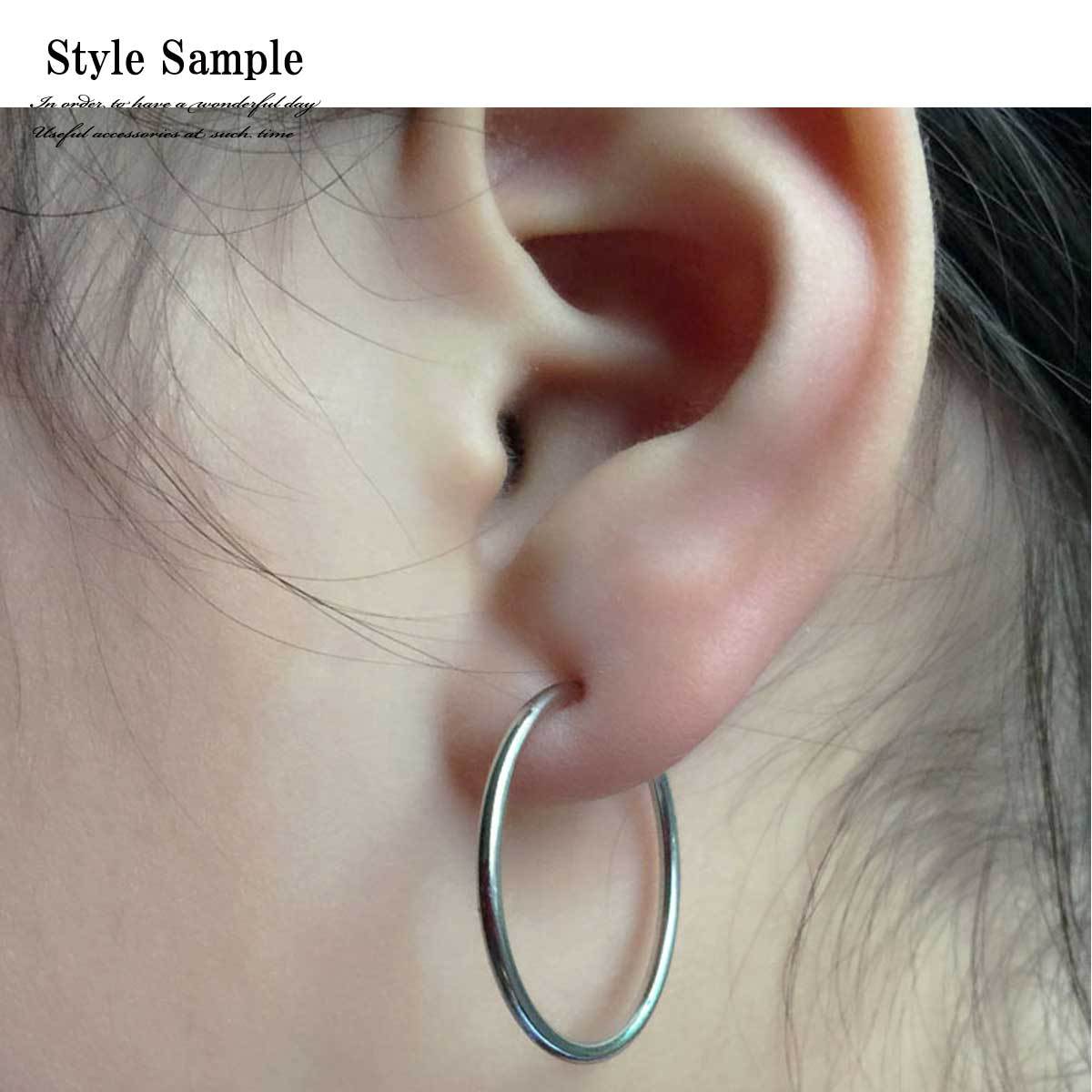 イヤリング レディースイヤリング シンプルラージリングイヤリング