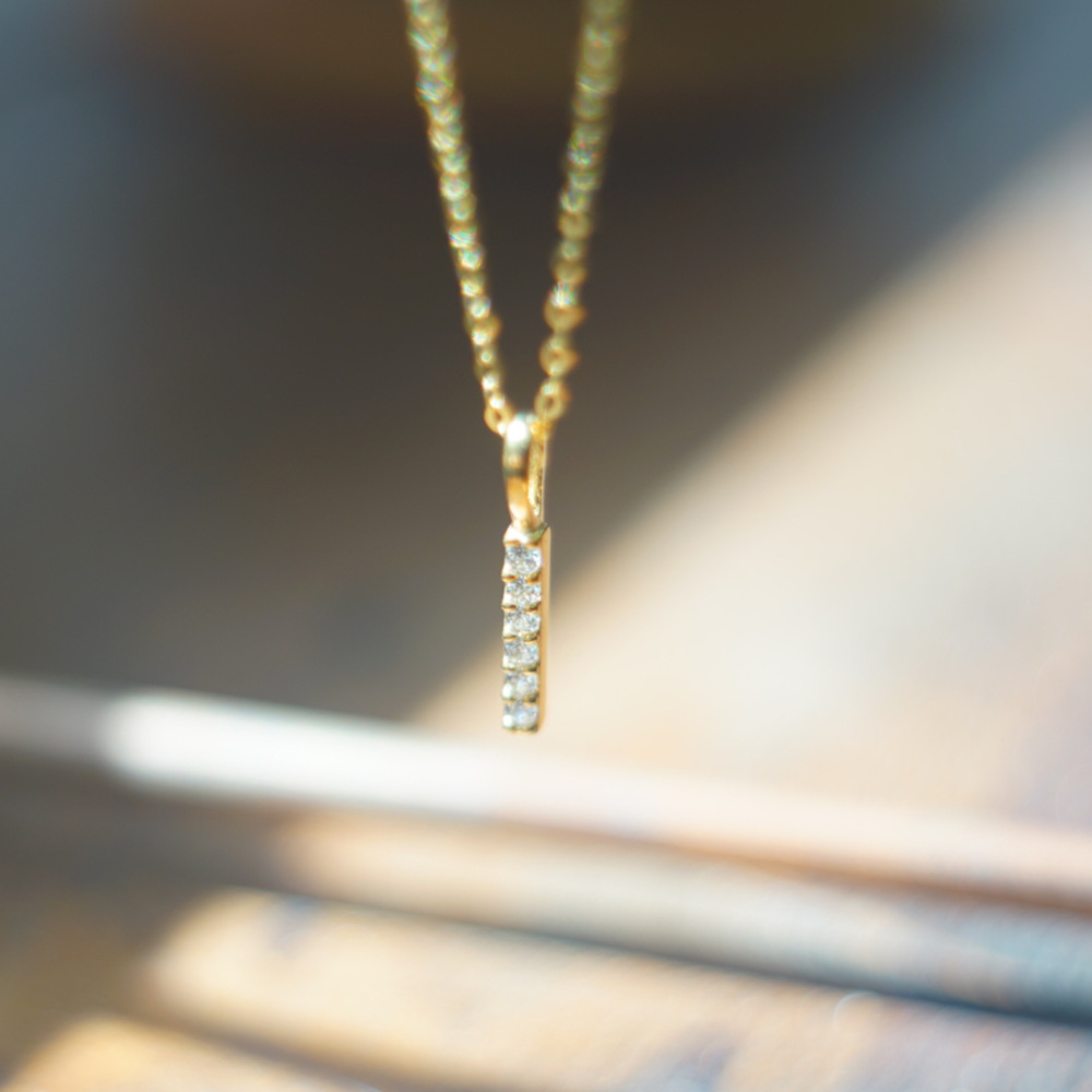 18金 18k 9k ストレートバー華奢ネックレス Au750 Au375 k18ネックレス