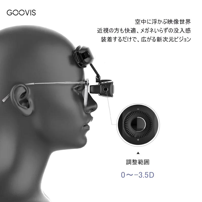 GOOVIS ART 4K VRヘッドセット 軽量コンパクト 近視対応 瞳孔間距離調整 高精細大画面 マルチユース