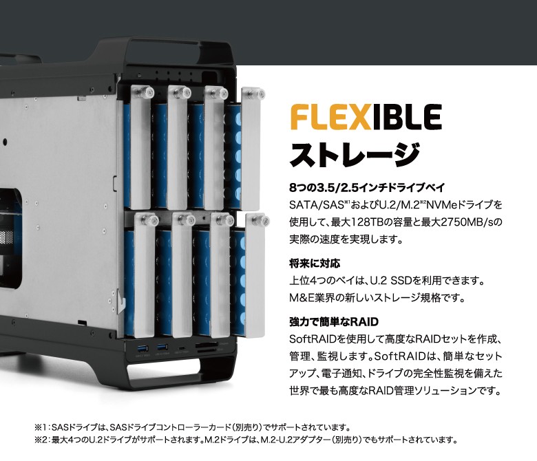 データ Thunderbay 4tb U 2 Ssd 14tb Hdd 7 2tb Owc公式ストア