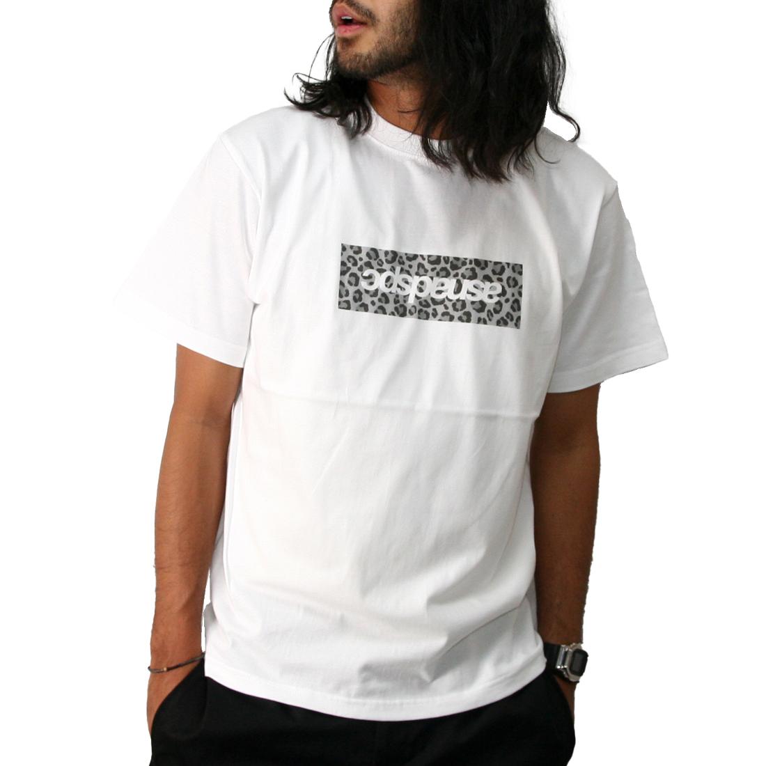 ASNADISPEC Tシャツ メンズ 半袖 レオパード ヒョウ柄 ボックス