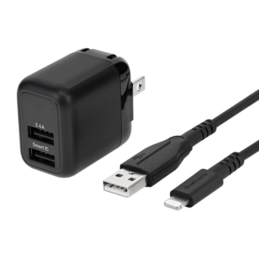 AC充電器 USB Type-A 2ポート 1.2m Type-A to Lightningケーブル付属 Apple認証品(在庫処分)｜owltech｜02