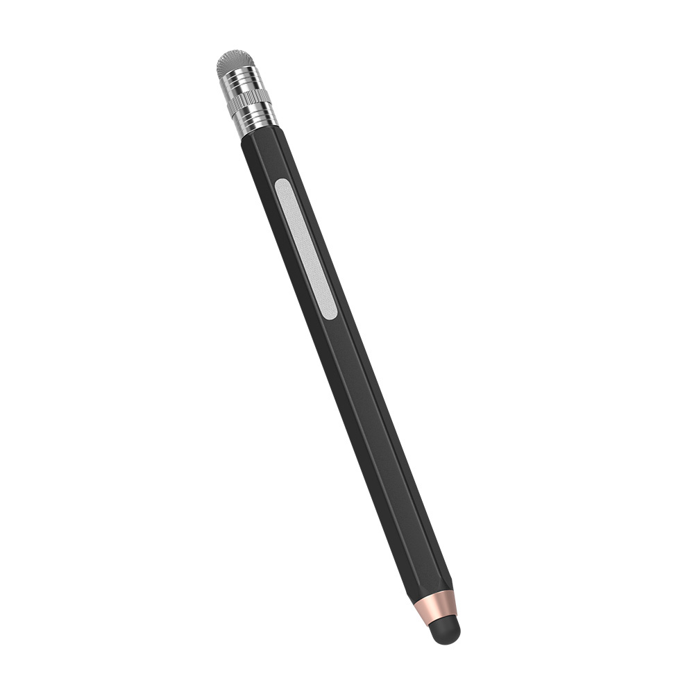 タッチペン 静電式 えんぴつ型 ショートタイプ 導電繊維とシリコンの2WAY スマホ タブレット iPhone iPad