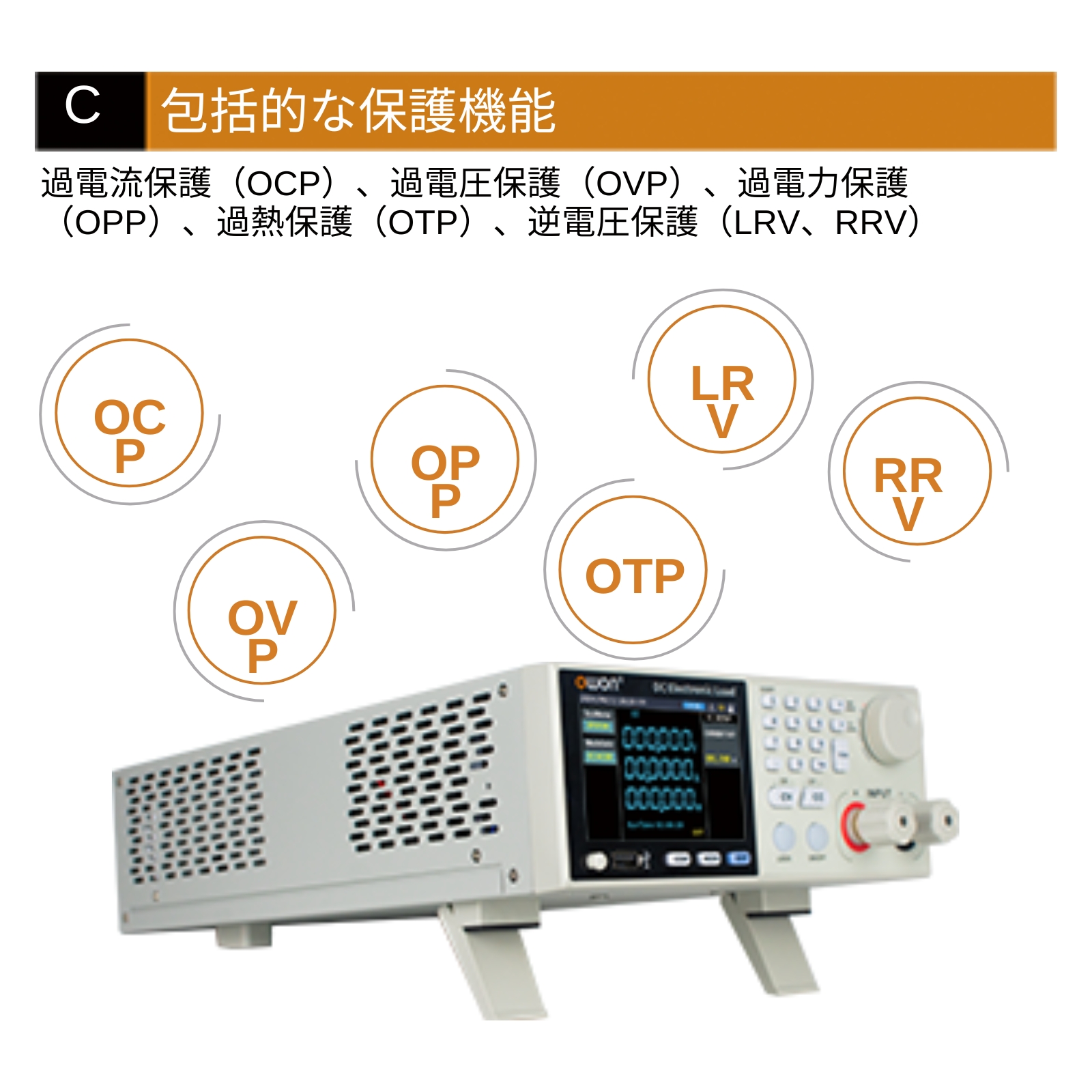 OWON OEL8512C 400W 600V 40A DC 電子負荷 分解能 1mV 0.1mA LCD CV CC CR CP OCP OPP バッテリ 放電テスト ダイナミック試験 【 3年保証・日本語説明書】の画像