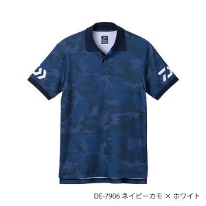 ダイワ DAIWA DE-7906 半袖ポロシャツ ネイビーカモ×ホワイト