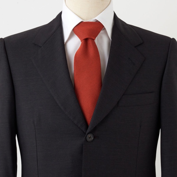 ozie（オジエ） ネクタイ ウールタイ ウール毛 シルク絹 オレンジ 無地