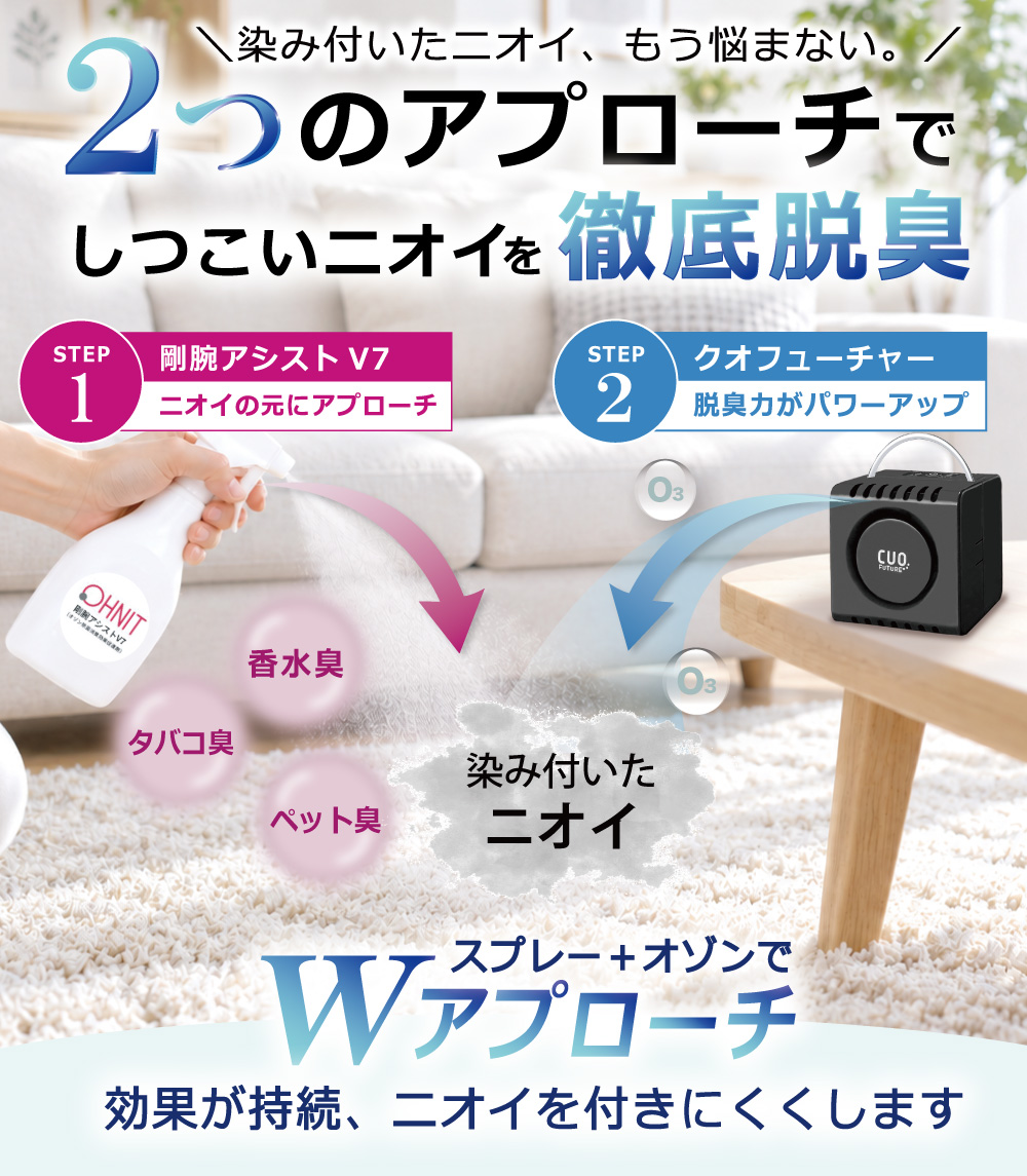 脱臭機 日本製 オゾン発生器 （クオフューチャー＋剛腕アシストV7