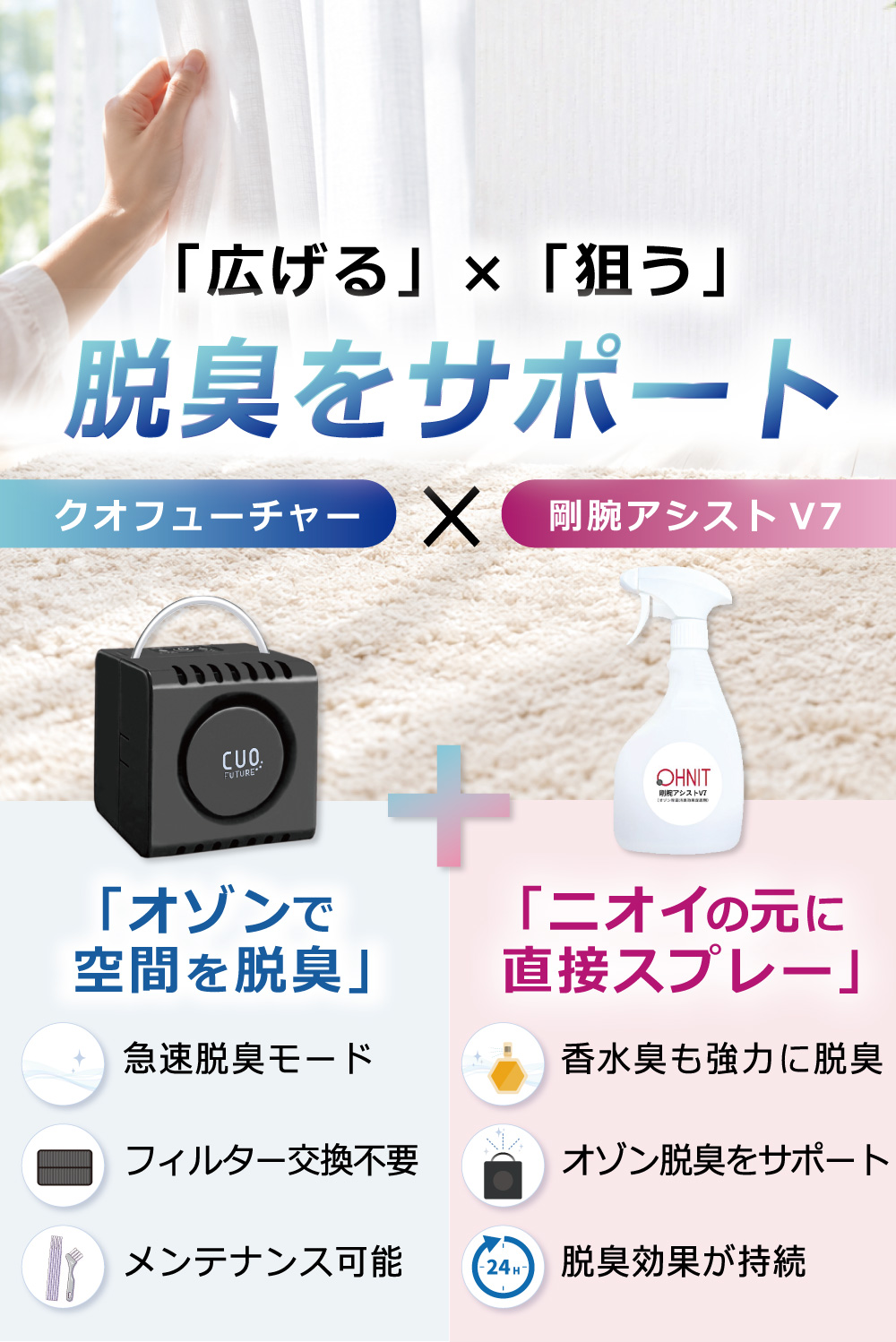 脱臭機 日本製 オゾン発生器 （クオフューチャー＋剛腕アシストV7