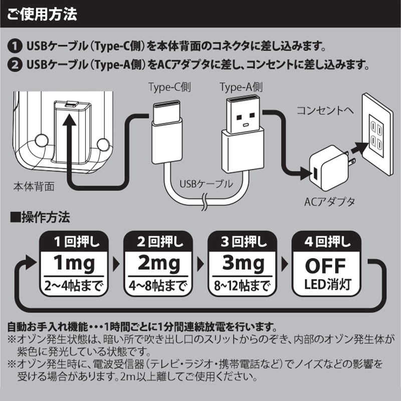 快適マイエアー　OZ-3　オゾン発生装置