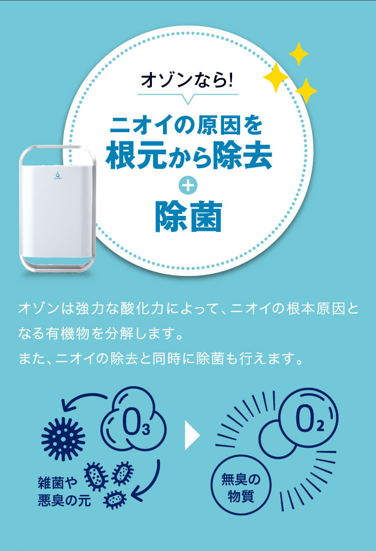 オゾン発生器 空気清浄機／オースリークリア3 ／ウイルス抑制 消