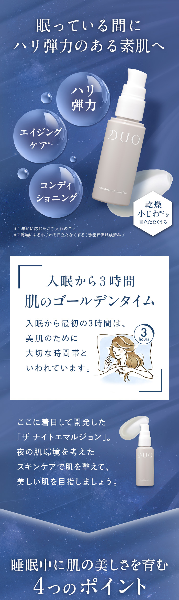 DUO（デュオ） ザ ナイトエマルジョン 夜用美容乳液 40g 日本製 | 本格