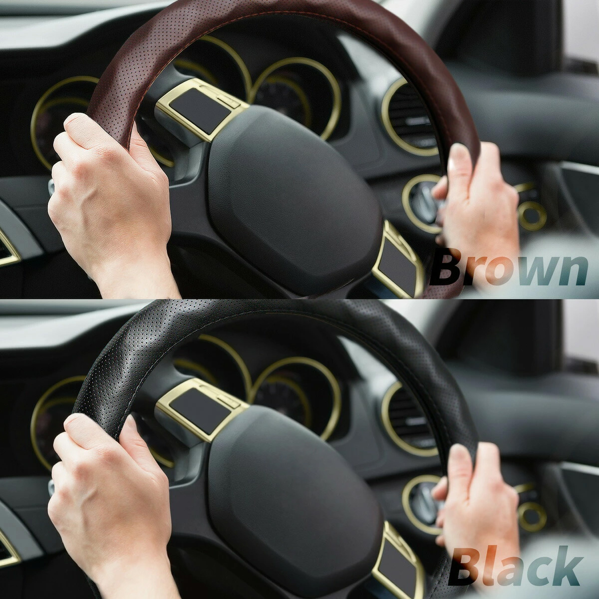 【簡単装着】ウェーブグリップ 全面凸凹 ハンドル カバー ブラック 軽自動車 レザー調 お洒落 フィット ノート n-box セレナ スペーシア ハスラー  送料無料