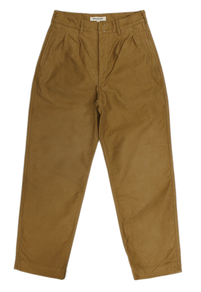 FOB FACTORY(エフオービーファクトリー)  モールスキン素材2タック入りトラウザーワイドパンツ / MOLESKIN TROUSERS | FOB FACTORY | 02