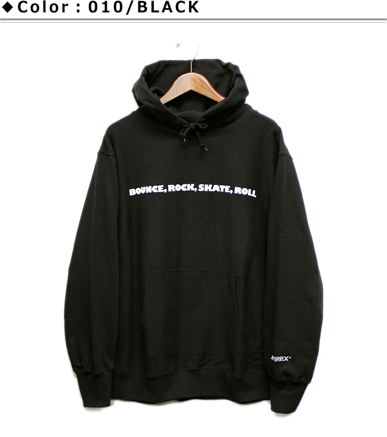 セール！AVIREX × RECOGNIZE × BRUNSWICK RECORDS 『BOUNCE， ROCK， SKATE， ROLL』 SWEAT PULL OVER PARKA / スウェットプルオーバーパーカー