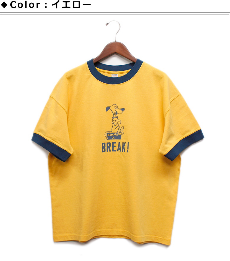 BARNS(バーンズ) リラックスフィットのリンガーTシャツ “BREAK!” 2024年モデル [...