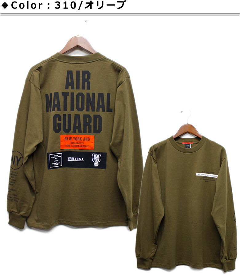 アビレックス "エアナショナルガード"パッチ＆プリント 長袖Tシャツ / AVIREX "AIR NATIONAL GUARD" PATCH & PRINT L/S T-SHIRT 2023年夏モデル｜p-mrt｜04