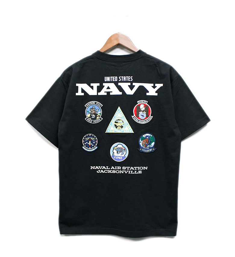 AVIREX アビレックス NAS JAX PATROL-SQ. PATCH 半袖Tシャツ AVIREX アヴィレックス NAS JAX PATROL-SQ. PATCH 半袖Tシャツ