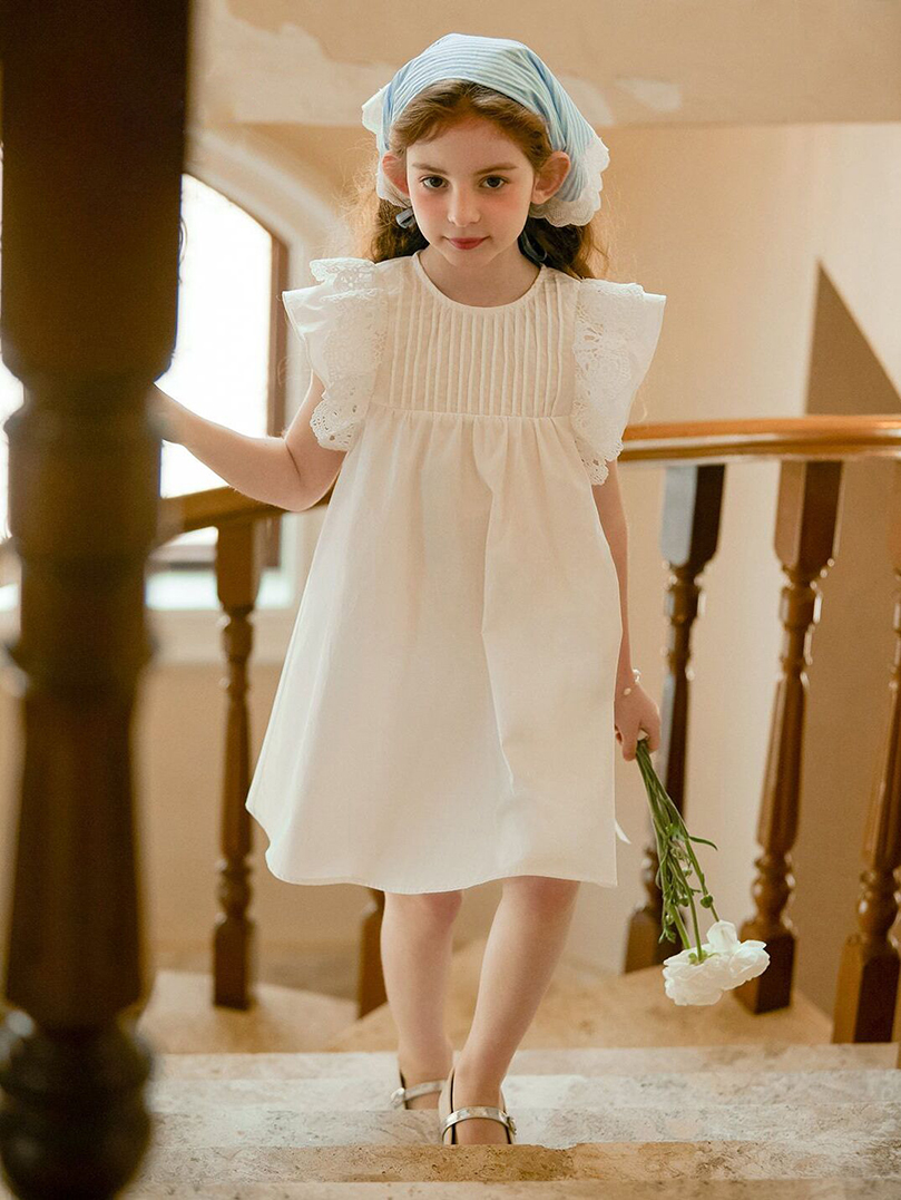 baby dior コットンレースノースリーブボリュームフリルワンピ