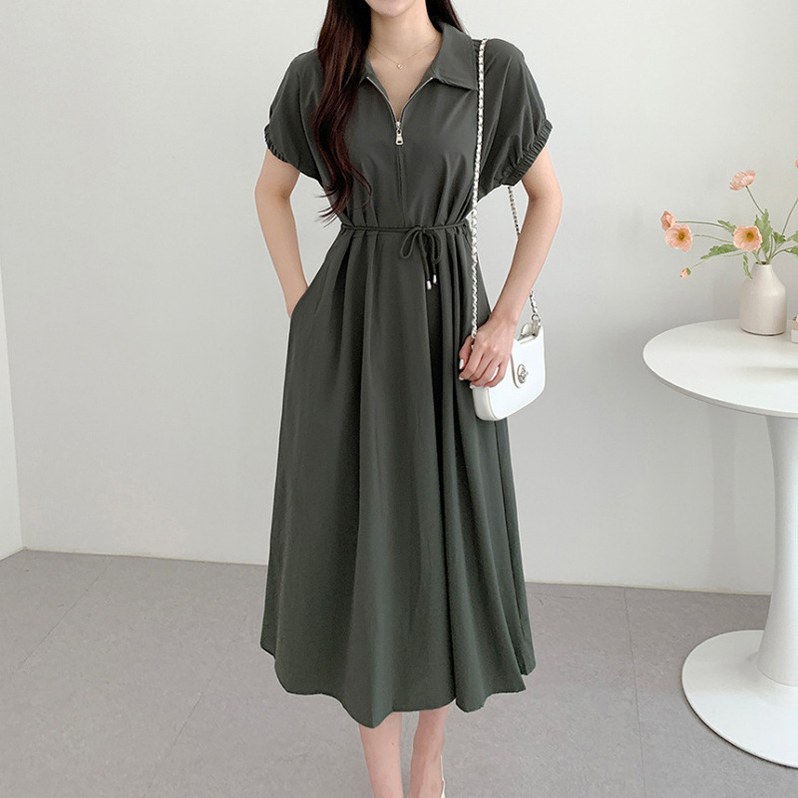 リュクス ロング ワンピース ２色 ウエスト スリット 半袖 上品 楽天市場】【4,790円→2,395円！7/24 クーポンで】ワンピース 夏