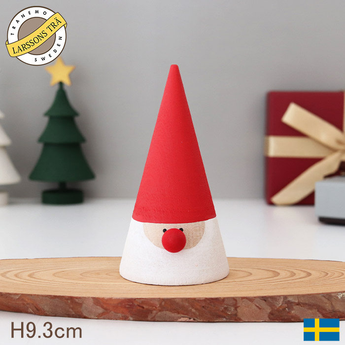 ラッセントレー ミニトムテ3個セット スウェーデン製 北欧 クリスマス 真っ赤なお鼻とつぶらな瞳が愛らしい！クリスマス木製円錐トムテ by