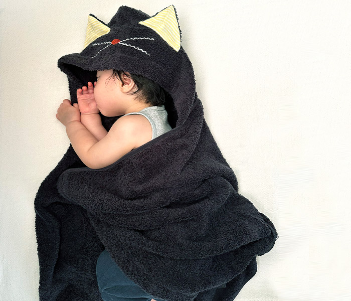 kontex（コンテックス） 今治タオル ねこさん 子供用 フード付き バス