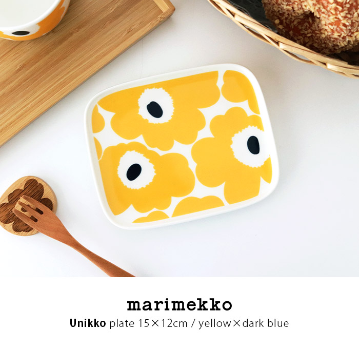 プレート 皿 マリメッコ Unikko ウニッコ スクエアプレート 15x12cm 