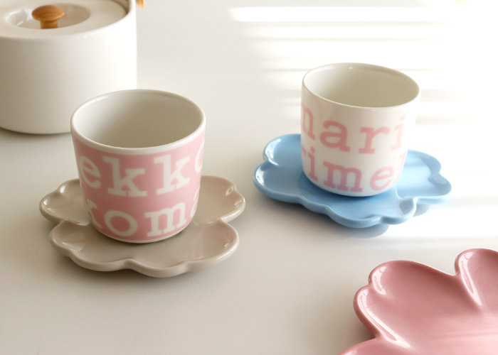 marimekko（マリメッコ） ラテマグ 2個セット ロゴ コーヒーカップ