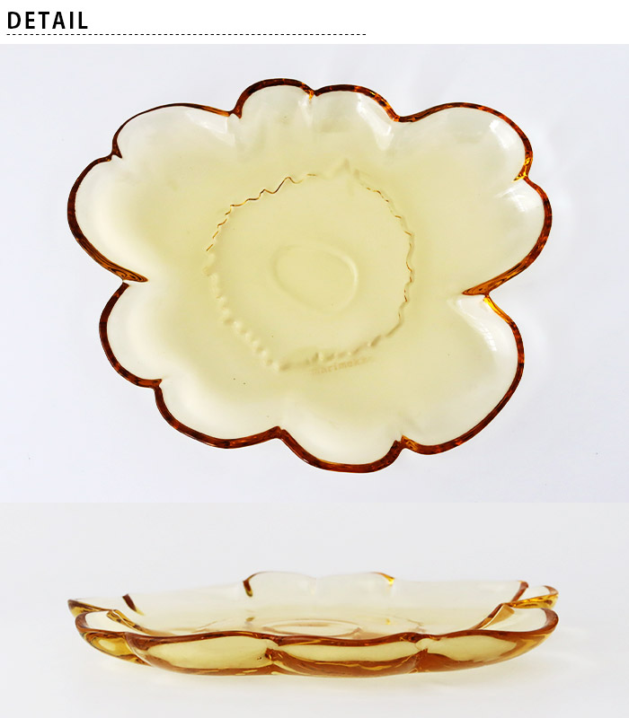 marimekko　60周年　Unikkoガラス皿 ウニッコ ガラスプレート（マリメッコ／marimekko） フリーデザイン