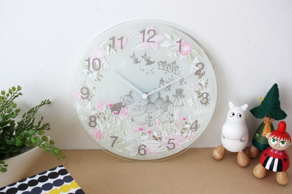 MOOMIN（ムーミン） ガラス ウォール クロック 壁掛け 時計 Little My