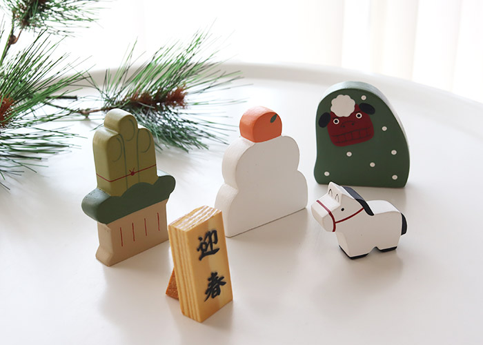 T-LABO polepole ぽれぽれ 木製 置物 お年賀コモノ 鏡餅 メール便可