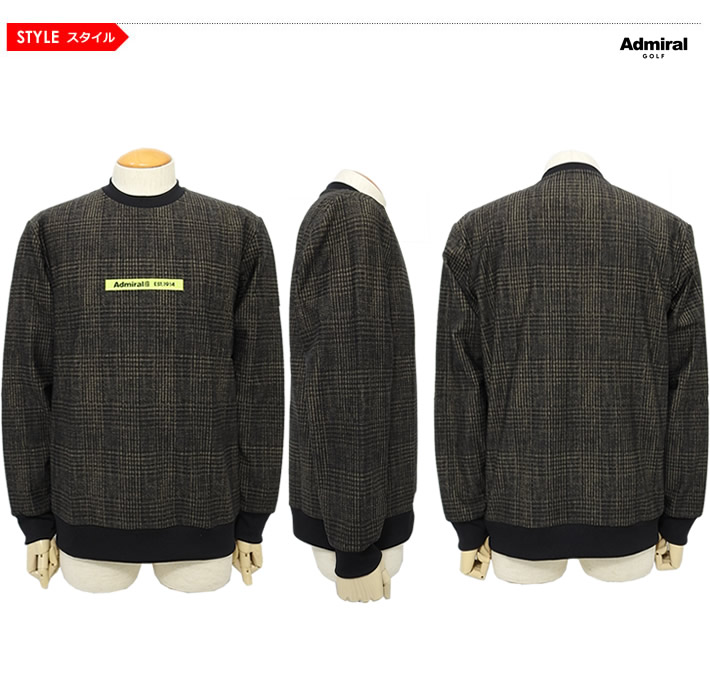 Admiral Golf（アドミラルゴルフ） メンズ スウェット モックネック 裏