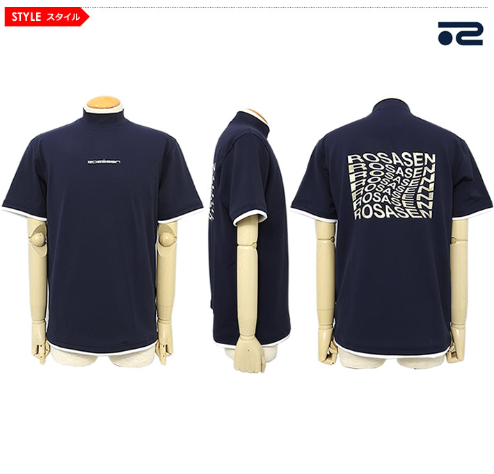 Rosasen（ロサーセン） ゴルフウェア メンズ モックネック 半袖