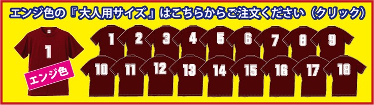 ジュニア用 背番号入り 半袖Ｔシャツ/エンジ&ネイビーの2色 なんと1着 