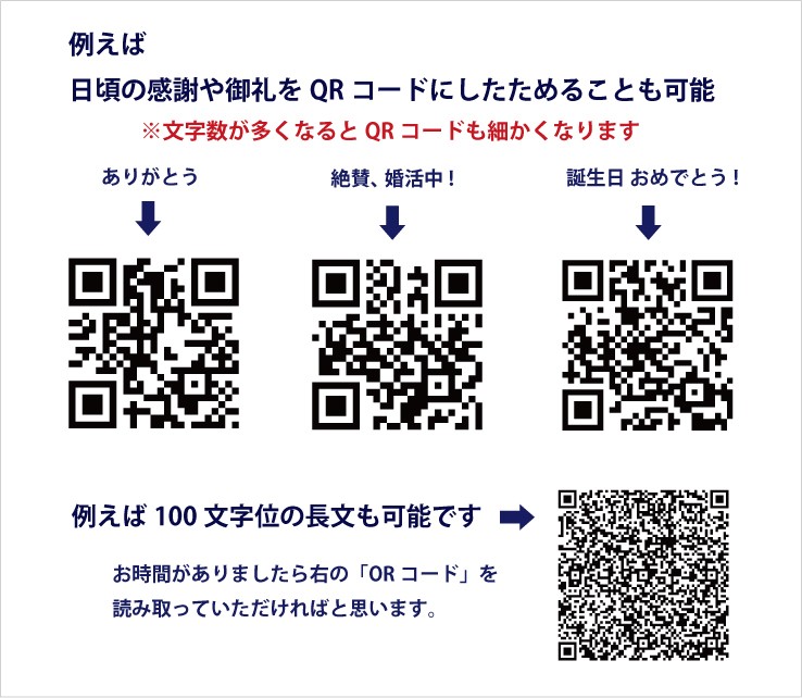 伝えたいことを「QRコード」にしたためてTシャツ等にプリント