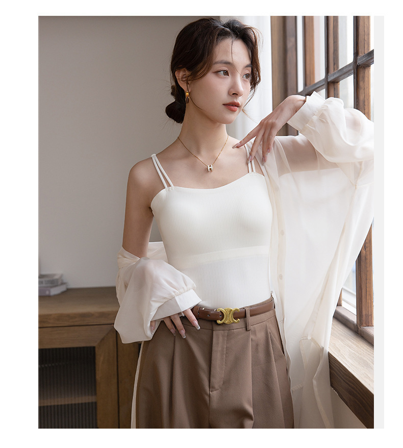 ＼2 点購入で 200 円オフ！／ブラトップ キャミソール タンクトップ カップ付き パット付き ブラキャミ インナー アンダー 通気性 蒸れない 着痩せ 柔らか素材 |  | 02