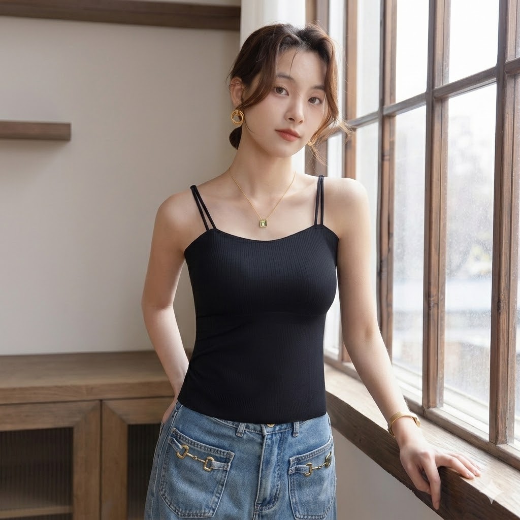 ＼2 点購入で 200 円オフ！／ブラトップ キャミソール タンクトップ カップ付き パット付き ブラキャミ インナー アンダー 通気性 蒸れない 着痩せ 柔らか素材 |  | 05