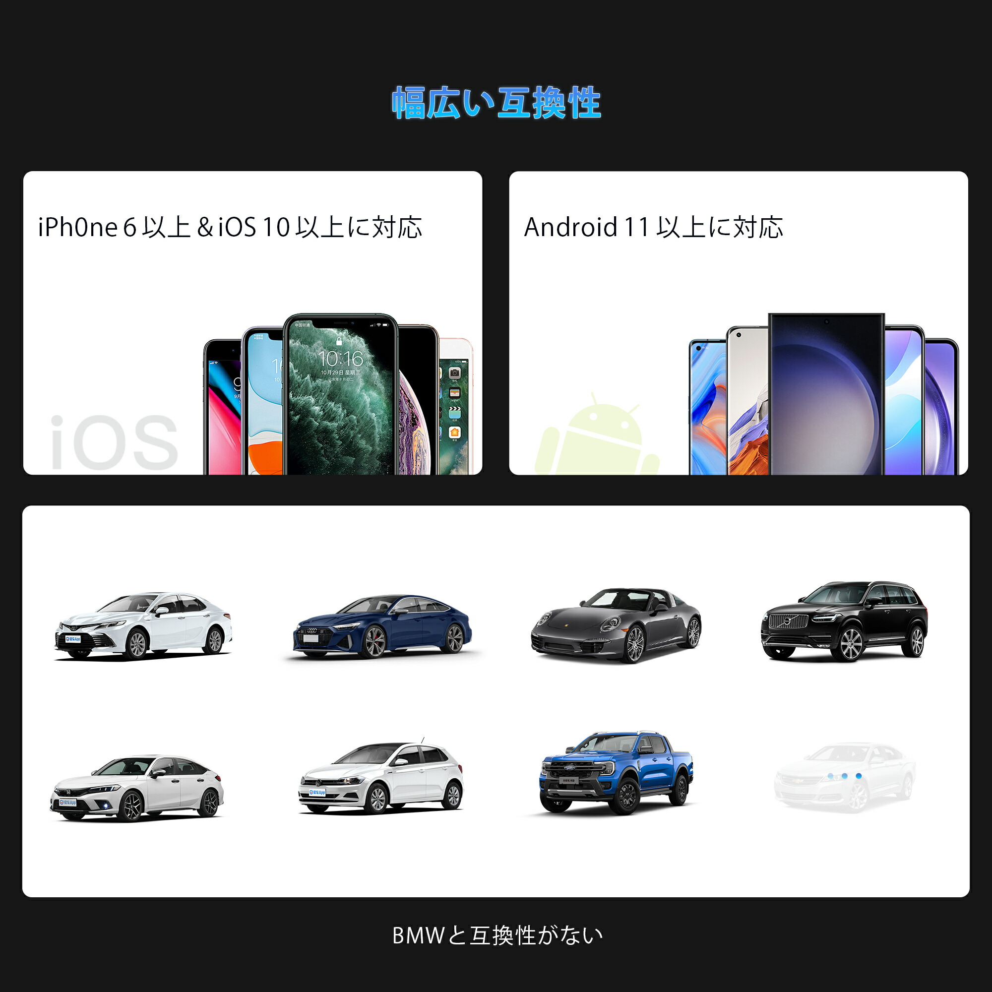 新販売！【ATOTO AD3APL-BK 2-in-1ワイヤレスCarPlay & Android Auto 