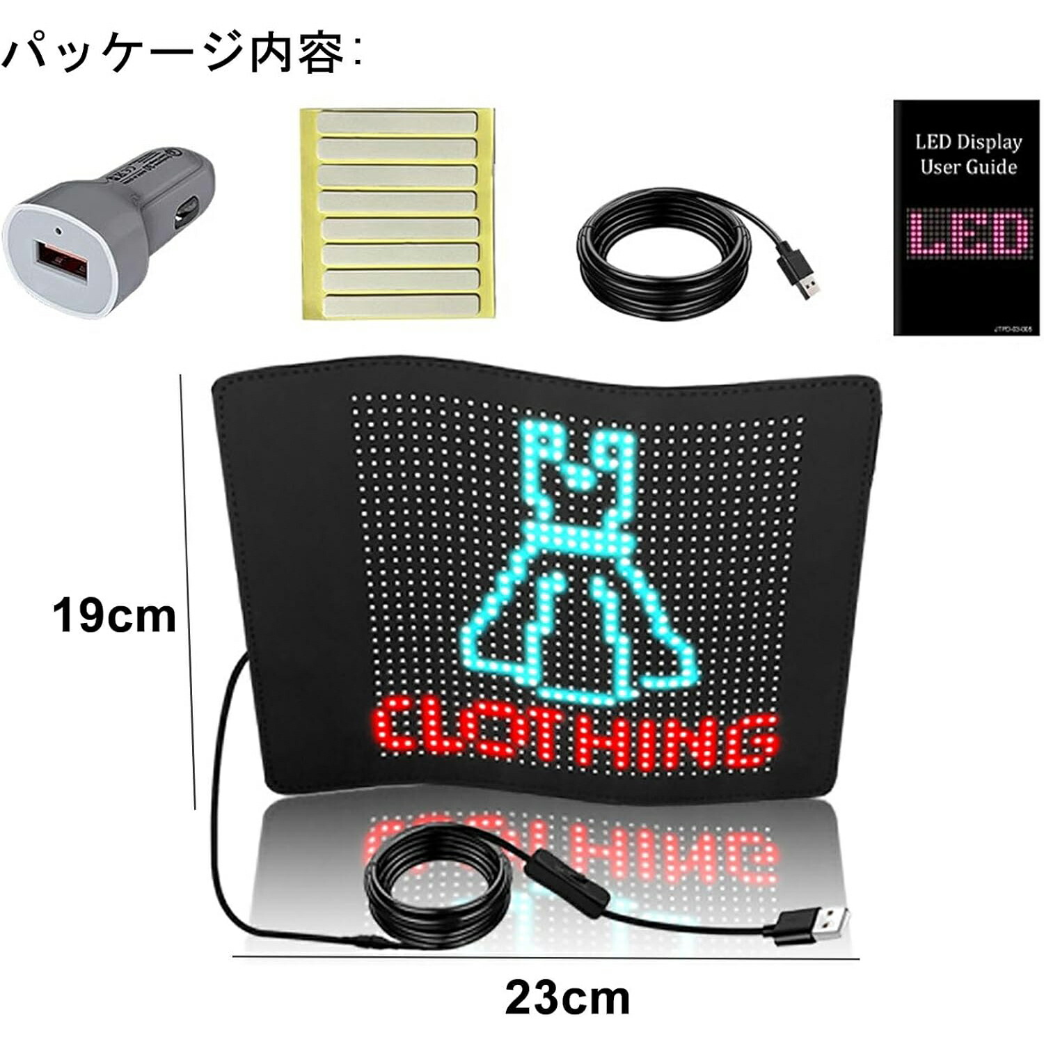 JCSRYD LED電光掲示板 落書き可能 200文字入力可能 柔軟 折りたたみ式