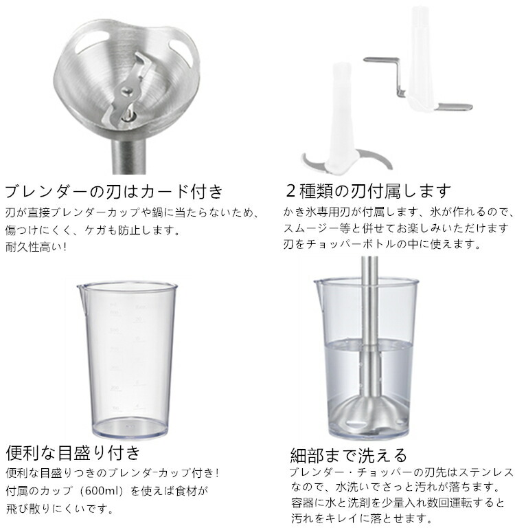 1台6役】yumystori ハンドブレンダー フードプロセッサー 離乳食