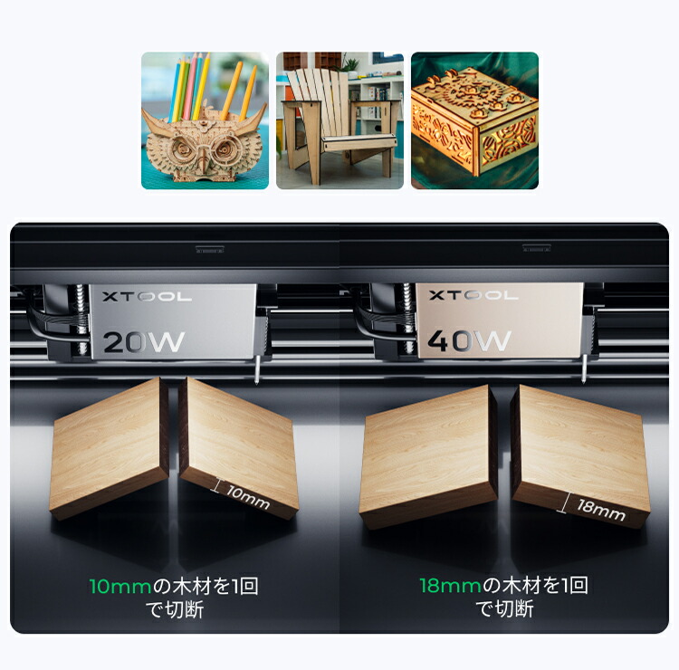 xTool S1 40W レーザー彫刻機 密閉型安全デザイン 正確な xTool S1 40W レーザー彫刻機 密閉型安全デザイン 正確な