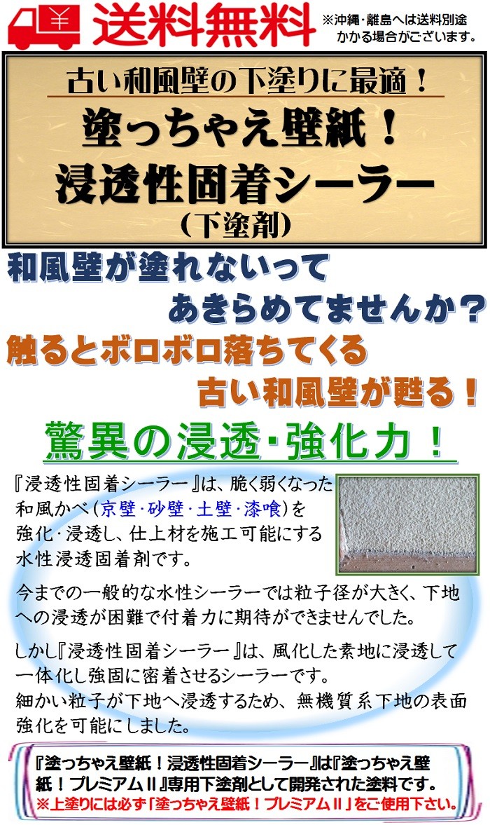 塗っちゃえ壁紙！浸透性固着シーラー １４Ｋｇ缶/1液 水性 下塗り剤