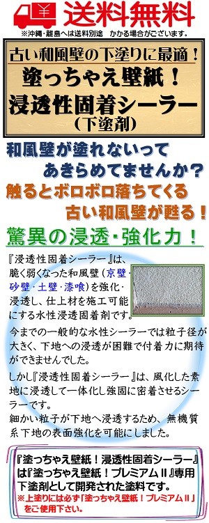 塗っちゃえ壁紙！浸透性固着シーラー ２Ｋｇ缶/1液 水性 下塗り剤 : 0