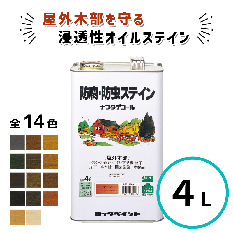 レビュープレゼント付】 ナフタデコール 4L 防腐 防虫 ステイン 木部 