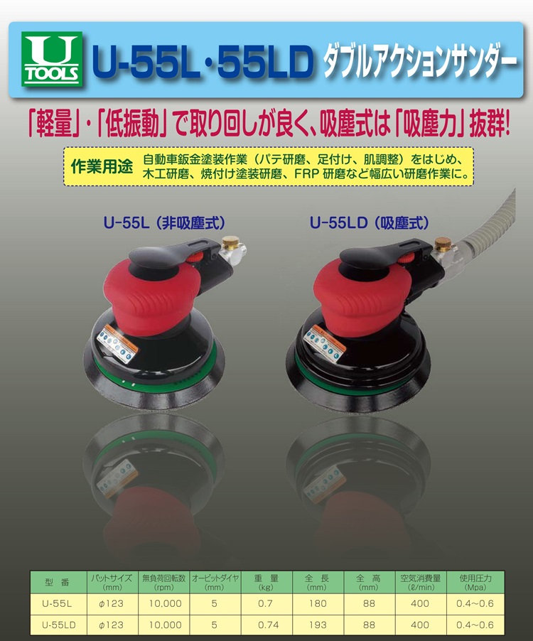数量限定特価!!】埼玉精機 U-55L 123mmφ ダブルアクションサンダー 非