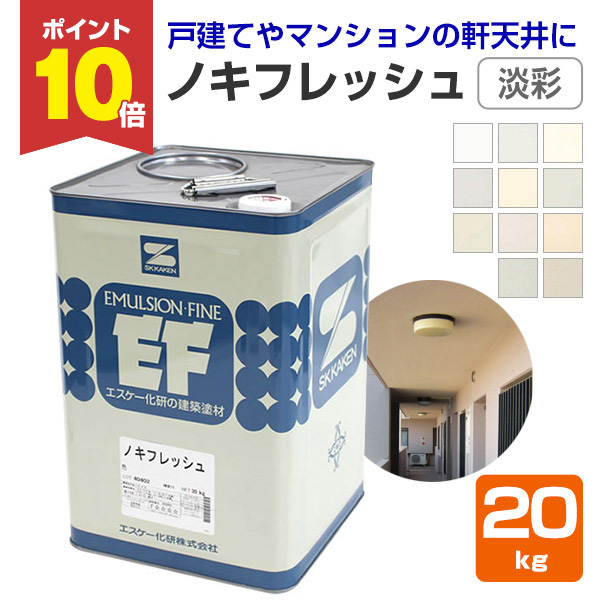 期間限定P10倍】 ノキフレッシュ 淡彩 20kg （エスケー化研/水性/軒天